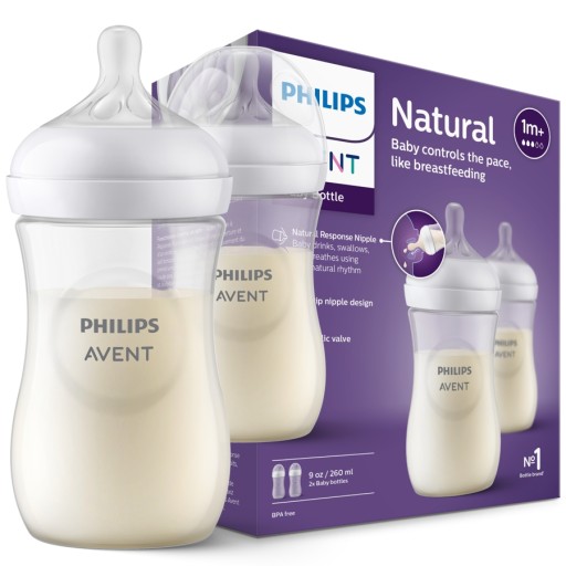 2 x Butelka do karmienia Avent Natural 260 ml