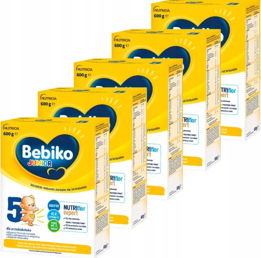 BEBIKO JUNIOR 5 NUTRIFLOR EXPERT MLEKO DLA DZIECI POW. 2,5. ROKU ŻYCIA 600G