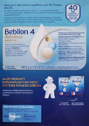 Bebilon 4 Advance Pronutra Junior Formuła na bazie mleka po 2. roku 2x1000g