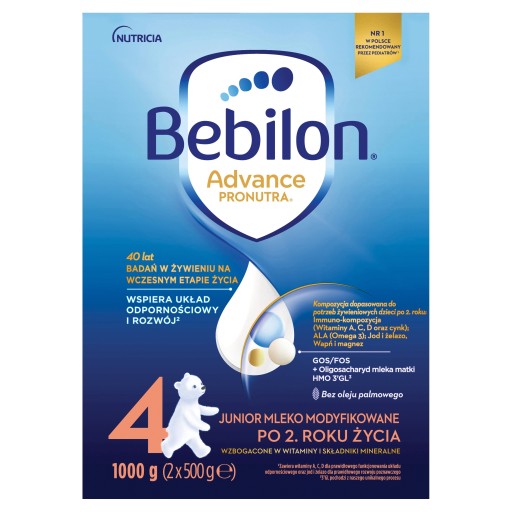 Bebilon 4 Advance Pronutra Junior Formuła na bazie mleka po 2. roku 2x1000g