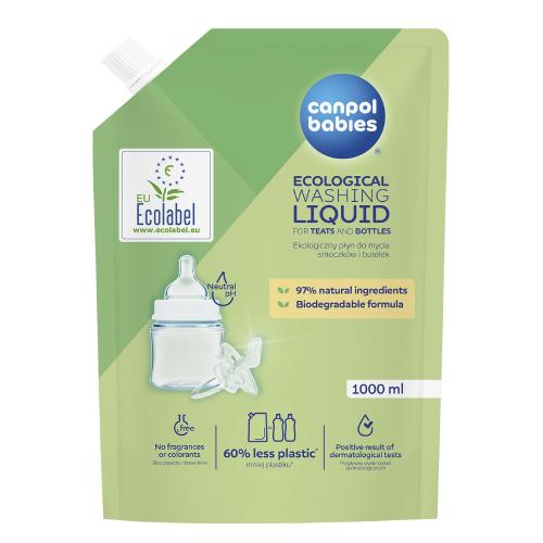CANPOL BABIES Płyn do mycia butelek i smoczków uzupełnienie, 1000 ml