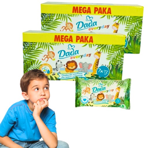 CHUSTECZKI NAWILŻANE DADA MOKRE ZESTAW 14x72 MEGA PAKA 1008szt+EBOOK GRATIS