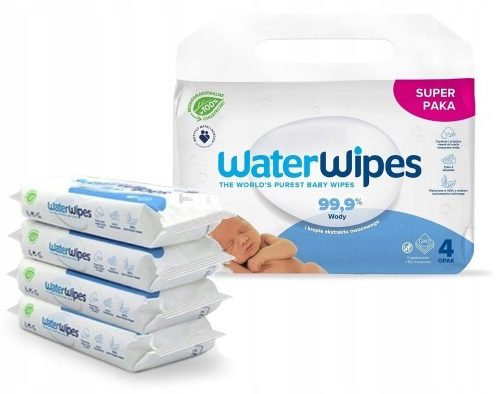 Chusteczki nawilżane 99,9% wody WaterWipes BIO 4x60szt (240) dla dzieci