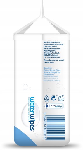 Chusteczki nawilżane 99,9% wody WaterWipes BIO 4x60szt (240) dla dzieci