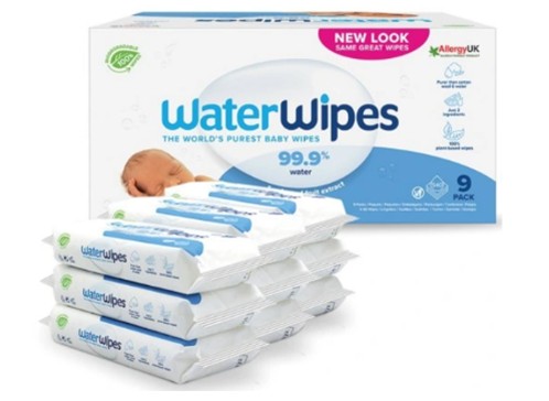 Chusteczki nawilżane 99,9% wody WaterWipes BIO 9x60 dla dzieci
