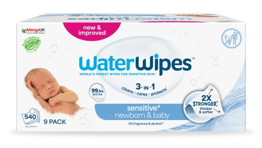 Chusteczki nawilżane 99,9% wody WaterWipes BIO 9x60 dla dzieci