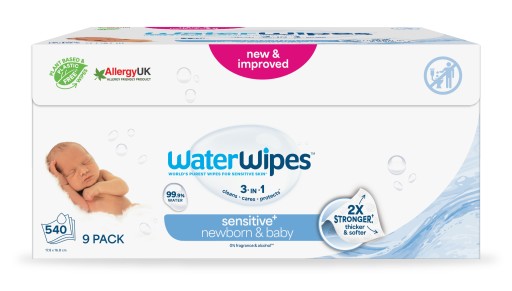 Chusteczki nawilżane 99,9% wody WaterWipes BIO 9x60 dla dzieci