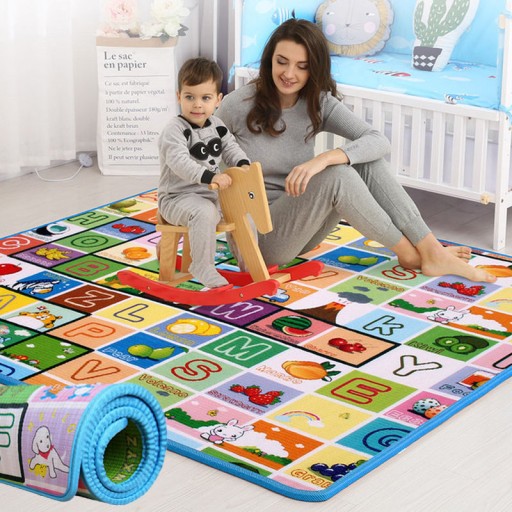 DUŻA MATA EDUKACYJNA PIANKOWA KOC PIKNIKOWY GRUBA 120 x180 cm DLA DZIECI XL