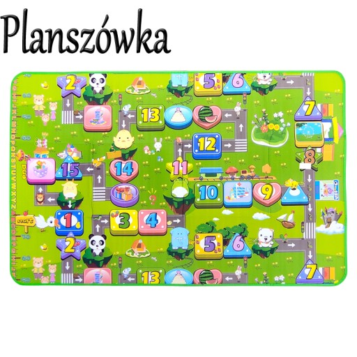 DUŻA MATA EDUKACYJNA PIANKOWA KOC PIKNIKOWY GRUBA 120 x180 cm DLA DZIECI XL