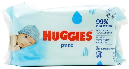 HUGGIES PURE chusteczki JUMBO PACK 10 x 72