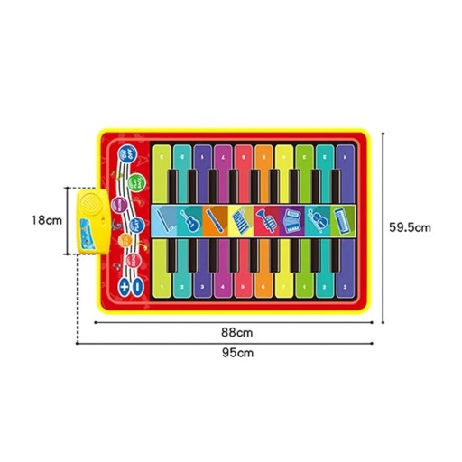 MATA DO TAŃCZENIA MUZYCZNA ELEKTRONICZNA PIANINO GRA DLA CAŁEJ RODZINY XXL