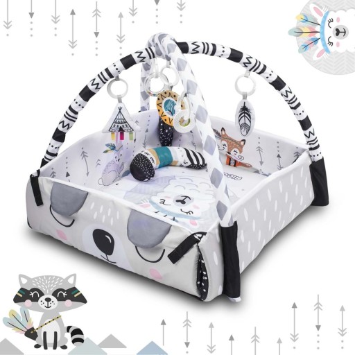 MATA EDUKACYJNA 110x100 CM BOHO RICOKIDS STYLOWA, MIĘKKA, Z PODUSZKĄ(J)