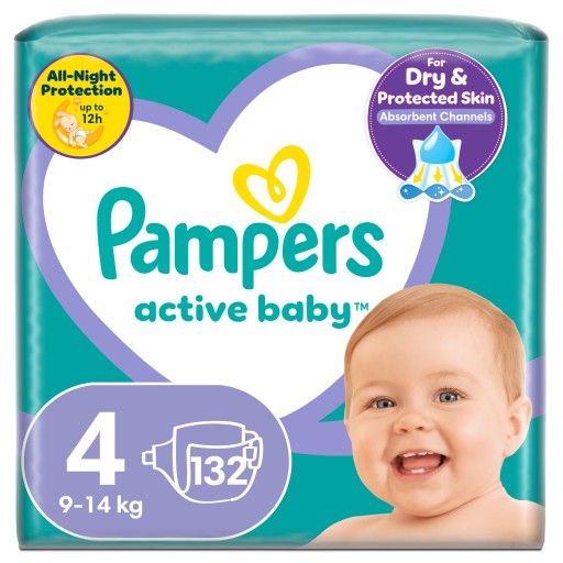 PIELUSZKI PAMPERS ACTIVE BABY ROZMIAR 4 SZT. 132