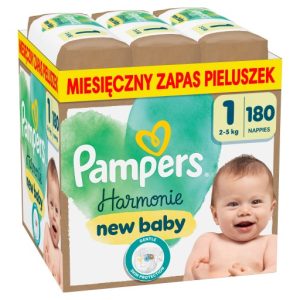 Pampers Harmonie Rozmiar 1 180 szt. Pieluszki Miesięczny zapas