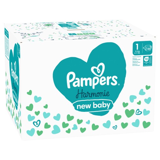 Pampers Harmonie Rozmiar 1 180 szt. Pieluszki Miesięczny zapas