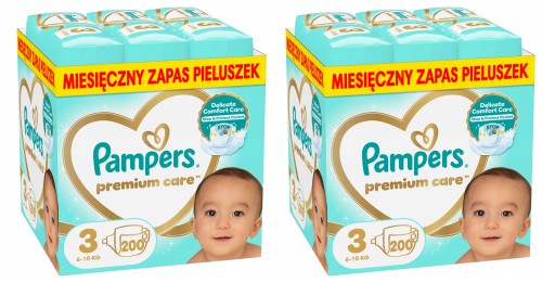 Pampers Premium Care 3 2x200 szt. 6-10 kg Pieluszki Miesięczny zapas