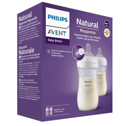 2 x Butelka do karmienia Avent Natural 260 ml